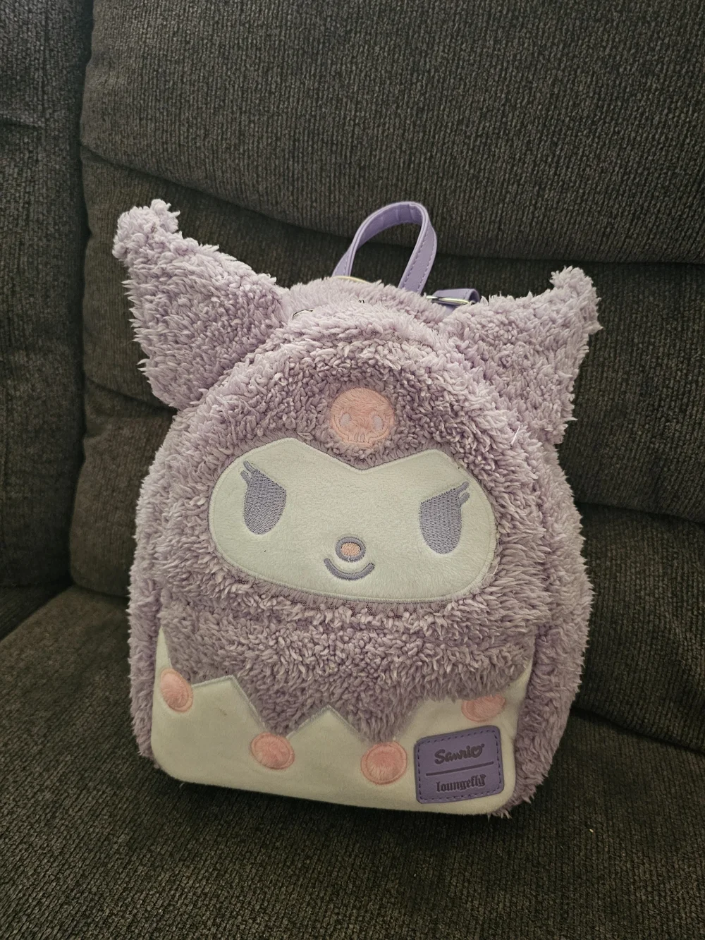 Sanrio Lavender Plush Kids Backpack with Pink Accents
